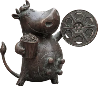Krówka kinowa — figurka z brązu